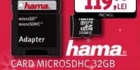 Card microSDHC 32GB Clasa 6 + Adaptor