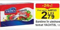 Sardine in ulei/ sos tomat Yachtis