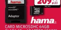 Hama, Card MicroSDHC 64GB Clasa 10 + adaptor 108075