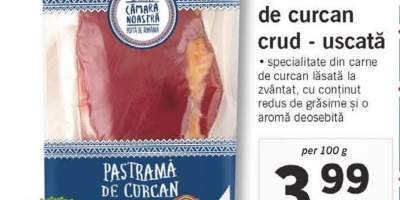 Pastrama de curcan crud - uscata
