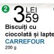 Biscuiti cu ciocolata si lapte Carrefour