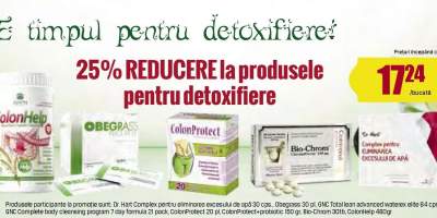 25% Reducere la produsele pentru detoxifiere