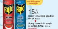 Spray insecticid gandaci Raid 400 ml + Spray insecticid muste si tantari Raid 400 ml