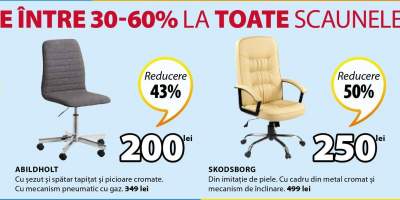 Reducere intre 30-60% la toate scaunele de birou