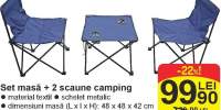 Set masa + 2 scaune camping