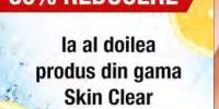 50% reducere la al doilea produse din gama Skin Clear