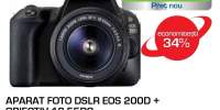 Camera foto Canon DSLR EOS 200D cu obiectiv  8-55DC
