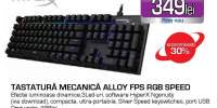 Tastatura gaming mecanica HyperX Alloy FPS Speed Silver Switch, iluminare RGB, negru