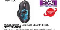 Mouse gaming LOGITECH G502 Proteus Spectrum RGB, negru