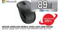 Mouse Wireless MICROSOFT MOBILE 3500 GMF-00008, 1000dpi, negru