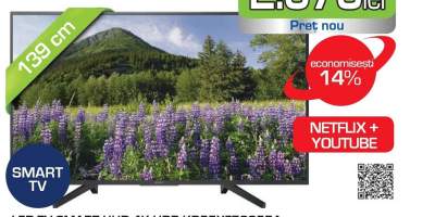 Televizor LED Smart Ultra HD 4K, HDR, 139 cm, SONY BRAVIA KD-55XF7005