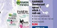 Garnier deodorant spray/ stick/ roll-on