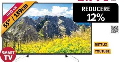 Televizor LED Smart Ultra HD 4K, HDR, 139 cm, SONY BRAVIA KD-55XF7596