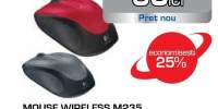 Mouse Wireless LOGITECH M235, 1000 dpi, rosu
