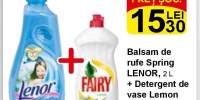 Balsam de rufe Spring Lenor 2L+Detergent de vase Lemon Fairy