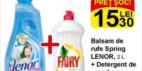 Balsam de rufe Spring Lenor 2L + Detergent de vase Lemon Fairy 500 ml
