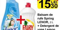 Balsam de rufe Spring Lenor + Detergent de vase Lemon Fairy