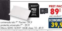 Husa universala tableta + Foloe de protectie universala + Card Micro SDHC Sony