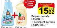 Balsam de rufe Lenor 2L + Detergent de vase Fairy 500 ml