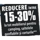 Reducere intre 15-30% la tot mobilierul pentru camping, saltele gonflabile si corturile