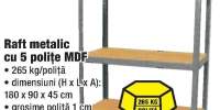 Raft metalic cu 5 polite MDF Biloxxi