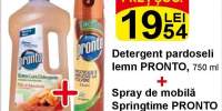 Pachet Detergent pardoseli lemn Pronto + Spray de mobila Springtime Pronto