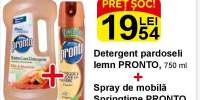 Detergent pardoseli lemn Pronto + Spray de mobila Springtime Pronto