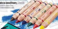 Set creioane colorate cu ascutitoare United Office