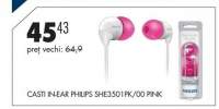 Casti In-Ear Philips SHE3501PK/00 pink