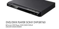 DVD/ DIVX Player Sony DVP - SR760