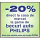 20% direct la casa de marcat la gama de becuri auto Philips