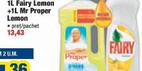 Detergent de vase Fairy Lemon + Solutie universala de curatenie Mr. Proper