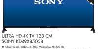 Ultra HD 4K TV Sony KD49X8505B