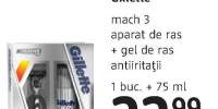 Aparat de ras + gel de ras antiiritatii Gillette Mach 3