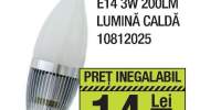 Bec Led lumanare E14 3W 200 LM lumina calda