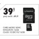 Card Micro SDHC Kingston 16 GB Class 10 SDC10/16 GB