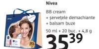 BB Cream + servetele demachiante + balsam buze Nivea