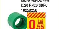 Mufa verde PPR diametru 20 PN20 SDR6