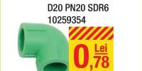 Cot verde 90 de grade PPR D20 PN20 SDR6