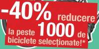 40% reducere la peste 1000 de biciclete selectionate!