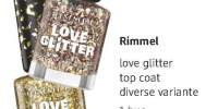 Top coat Love Glitter, Rimmel