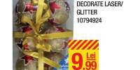 Set 6 globuri decorate Laser/ Glitter
