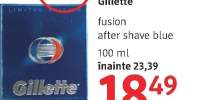 After shave blue, Gillette Fusion