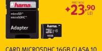 Card microSDHC 16GB clasa 10 UHS-I 45 MB/S + adaptor
