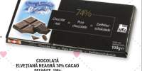 Ciocolata elvetiana neagra 74% cacao Delhaize