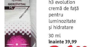 Gerovital H3 Evolution crema de fata pentru luminozitate si hidratare