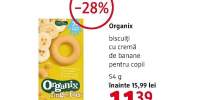 Biscuiti cu crema de banane pentru copii Organix