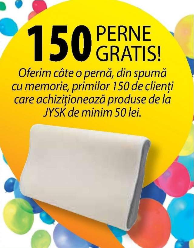 150 perne gratis la deschiderea JYSK Drobeta-Turnu Severin