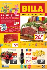 Catalog Billa supermarket 2 - 8 aprilie 2015 'La multi ani celor care isi sarbatoresc ziua onomastica de Florii!'