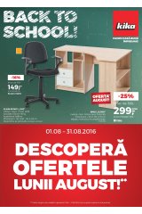 Catalog Kika mobilier 1 - 31 august 2016 'Back to school!'